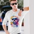 マルチーズ 犬 グラフィック ペット アートワーク サングラス マルチーズ 長袖Tシャツ 彼への贈り物