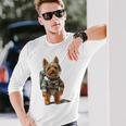 ヨークシャーテリア 犬 グラフィック ペット ヨークシャーテリア 長袖Tシャツ 彼への贈り物