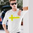 レトロ スウェーデン国旗 メンズ レディース キッズ ヴィンテージ ギフト 長袖Tシャツ 彼への贈り物