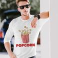 レトロポップコーン 長袖Tシャツ 彼への贈り物