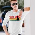 ヴィンテージサンセット太鼓ドラマー 長袖Tシャツ 彼への贈り物