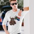 南アフリカ 国旗 南アフリカのルーツ 長袖Tシャツ 彼への贈り物
