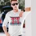 厳島神社、宮島、広島県、日本。図面 長袖Tシャツ 彼への贈り物