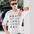 深海魚図鑑2_白文字 長袖Tシャツ 彼への贈り物