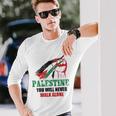 無料ガザパレスチナ国旗 アラビアギフト パレスチナ 長袖Tシャツ 彼への贈り物