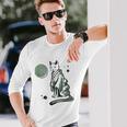 猫 和 着物 日本 伝統 ママ パパ キッズ 長袖Tシャツ 彼への贈り物