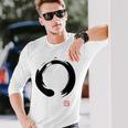 禅 書道 仏前 円 長袖Tシャツ 彼への贈り物