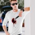 血まみれのナイフ シャツ ハロウィン ホラー 血しぶき 長袖Tシャツ 彼への贈り物