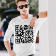 裏面面白いqr Fck You Code 中指言葉 長袖Tシャツ 彼への贈り物