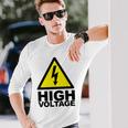 電気技師 高電圧 長袖Tシャツ 彼への贈り物