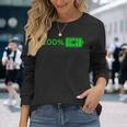 100バッテリー – 100バッテリー I おもしろい 高エネルギーパーセント 長袖Tシャツ 彼女への贈り物