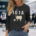 1G1a Pug くるりん尻尾のパグ おもしろ 長袖Tシャツ 彼女への贈り物