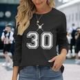 30 番 野球スタイル ヴィンテージホワイト 長袖Tシャツ 彼女への贈り物