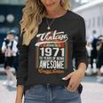 55 Years Of Awesome Born 1971 限定版 55歳の誕生日 長袖Tシャツ 彼女への贈り物
