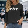 757 旅客機機 Avgeeks用 長袖Tシャツ 彼女への贈り物