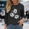 777 ラッキーダイス エンジェルナンバー ブラックワーク 長袖Tシャツ 彼女への贈り物