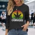 Cannabis ヴィンテージ 麻葉 レトロ マリファナ 長袖Tシャツ 彼女への贈り物