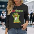 Catasaurus T-Rex Cat Kitten Dinosaur Feline Dino Dragon 長袖Tシャツ 彼女への贈り物