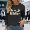 The Catfather 面白い猫 お父さん 父の日 ビンテージ 猫 父親 長袖Tシャツ 彼女への贈り物