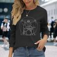 Drummer ヴィトルヴィアンマン ドラミング ミュージシャン ドラマー 長袖Tシャツ 彼女への贈り物