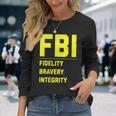 Fbi Motto 「Fidelity Bravery Integrity」 法執行機関 長袖Tシャツ 彼女への贈り物