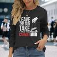 Leave The Gun Take The Cannoli メンズ レディース イタリア国旗 長袖Tシャツ 彼女への贈り物