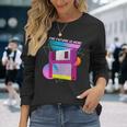 The Future Is Here フロッピーディスクディスクディスクレトロ80年代vaporwave 長袖Tシャツ 彼女への贈り物