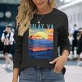 Galaxirginia Usa 山景色 サンセットスタイルデザイン 長袖Tシャツ 彼女への贈り物