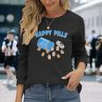 Happy Pills うさぎ 面白い ホーランドロップ バニー 恋人 ユーモア 長袖Tシャツ 彼女への贈り物