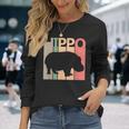 Hippo カバ 長袖Tシャツ 彼女への贈り物