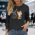 It's Not Drinking Alone If The Cat Is Home 面白い猫とワイン 長袖Tシャツ 彼女への贈り物