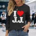 I Love Heart JJ Jj J J イニシャル 長袖Tシャツ 彼女への贈り物