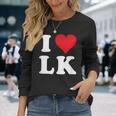 I Love Lk Initials I Heart LK First Last Name L K 長袖Tシャツ 彼女への贈り物