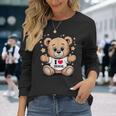 I Love Tsurumi Teddy Bear 鶴見テディベアが大好き 長袖Tシャツ 彼女への贈り物