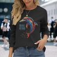 Manuel Antonio コスタリカ ティー ビーチ サーフ バケーション イルカ 長袖Tシャツ 彼女への贈り物