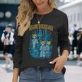 Meowcrobiology 猫 ニャー微生物学 科学 細菌学 長袖Tシャツ 彼女への贈り物
