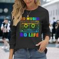 No Music No Life、ヴィンテージカセット音楽愛好家。 長袖Tシャツ 彼女への贈り物
