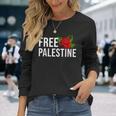 Palestine Free Palestine Free Gaza Palestine Flag Arabic 長袖Tシャツ 彼女への贈り物