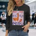 Peru レトロ ヴィンテージ 航空会社 トラベルポスター 長袖Tシャツ 彼女への贈り物