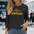 Powered By Biryani グルメ ビリヤニ 食品愛好家 ベリアーニ 長袖Tシャツ 彼女への贈り物