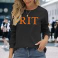 Rochester Institute Of Technology Rit Orange Type 長袖Tシャツ 彼女への贈り物