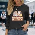 Sweet Icing Party 子猫好き 誕生日ケーキ かわいい猫 長袖Tシャツ 彼女への贈り物