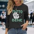 Tutto Bene イタリアの手のジェスチャー面白い引用イタリア 長袖tシャツ 長袖Tシャツ 彼女への贈り物