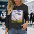 Ufo 誘拐ユニコーン 長袖Tシャツ 彼女への贈り物