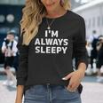 いつも眠いシャツいつも眠い 長袖Tシャツ 彼女への贈り物