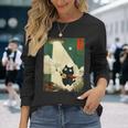 おもしろい 日本猫誘拐 エイリアン Ufo ギター ウクレレ 音楽 長袖Tシャツ 彼女への贈り物