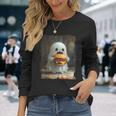 かわいい ハンバーガー おばけ 食べる ハンバーガー ハロウィン 食べ物 恋人 長袖Tシャツ 彼女への贈り物