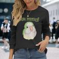 かわいいオキナインコインコクエーカーオウム鳥の恋人 長袖Tシャツ 彼女への贈り物