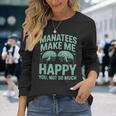 かわいいマナティーユーモア 面白い海の生物 海の生き物 マナティー 長袖Tシャツ 彼女への贈り物