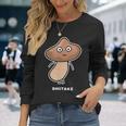 しいたけ キノコ 顔 イラスト かわいい おもしろ 面白い 簡単 シンプル ゆるい 野菜 長袖Tシャツ 彼女への贈り物
